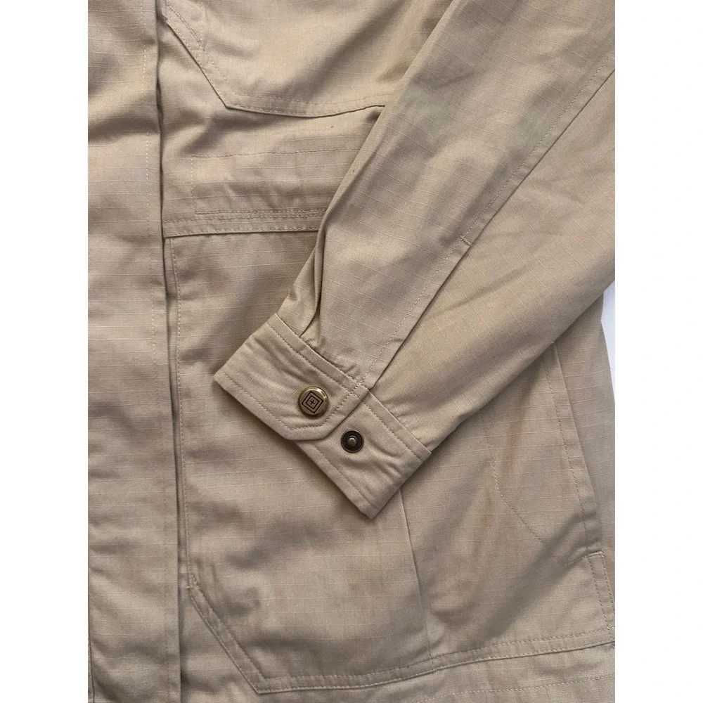 5.11‎ Tactical Womens Khaki Tan Utility Field Jacket Pink Lining Large Ripstop